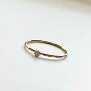 Elegant Vintage 14K Gold Filled Stamped Ring Minimalist stylish with CZ Accent